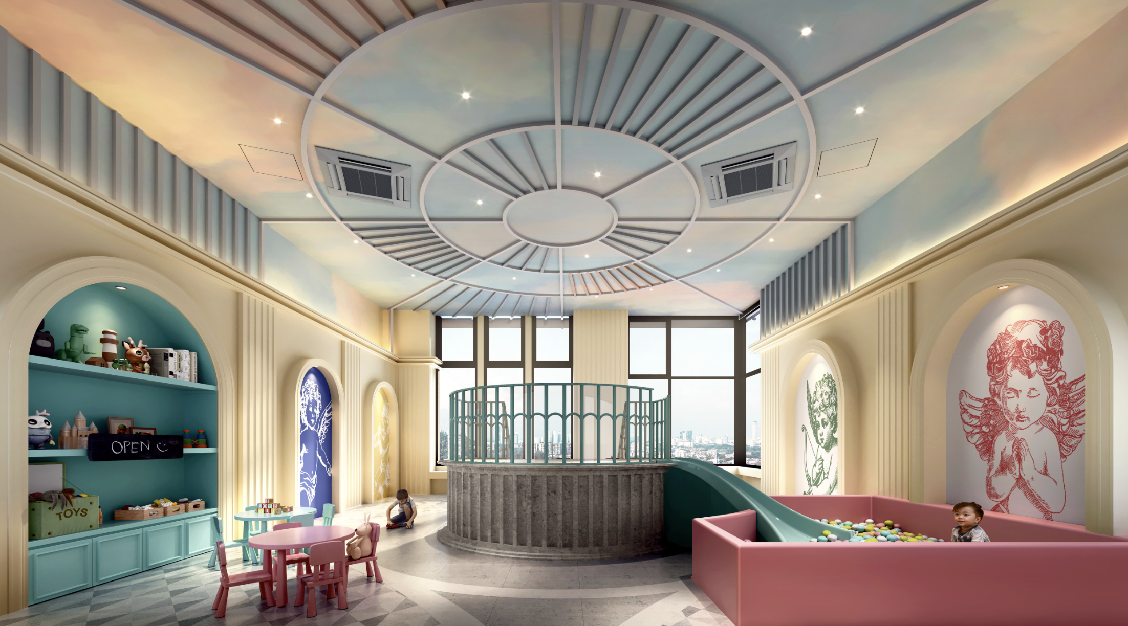 Kiddos Kingdom — the indoor children's playroom at The Aldenz with soft play structures