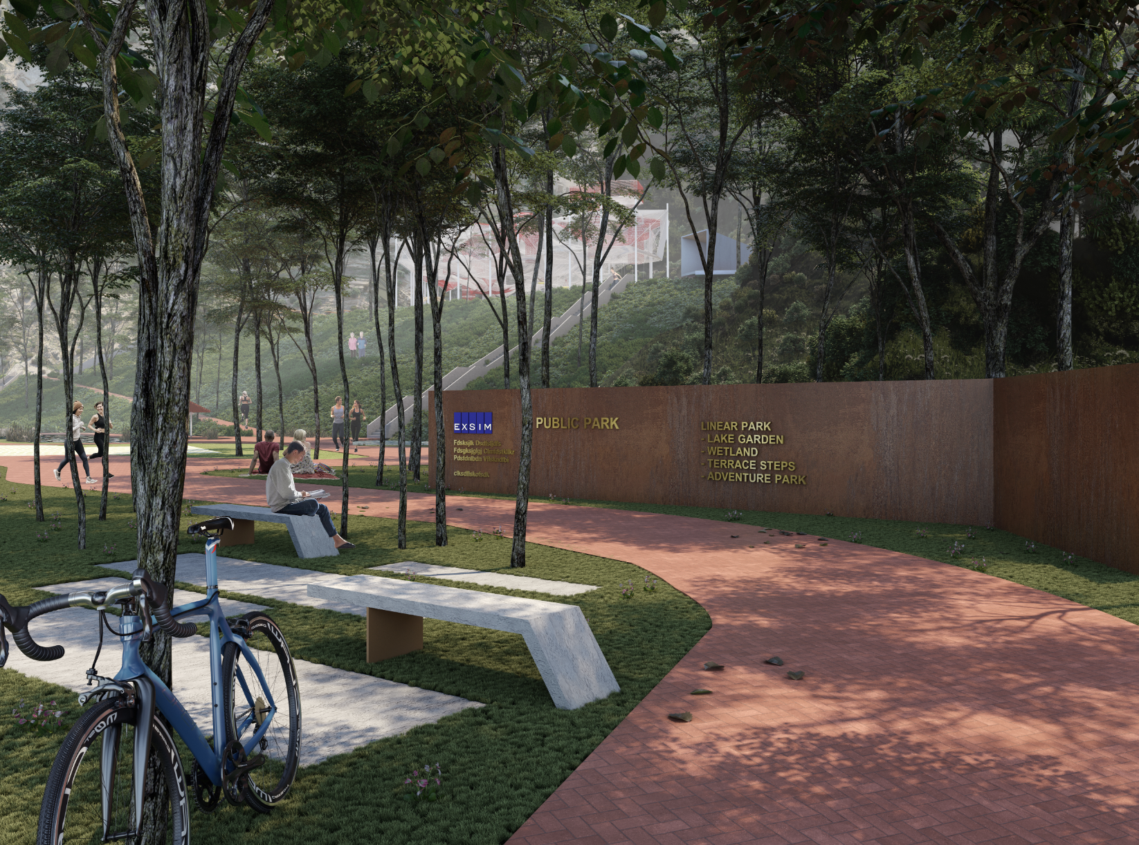 The entrance statement of the 10-acre recreational park at Central Park Damansara, Damansara Perdana